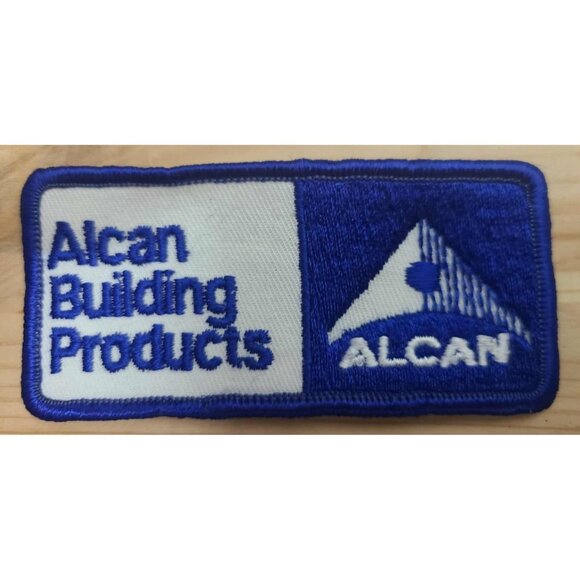 Alcan Building Products Patch Embroidered Logo Badge Blue White Vintage - Picture 1 of 2